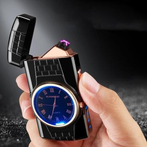 2021 New-Colorful Clock Watch Arc Lighter Personality Creative USB Rechargeable Watch Lighter Men Smoking Accessories Gift