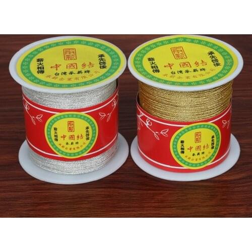 New 60/130 Yards 0.5/1 mm Dia Silver/ Gold Color Chinese Knot Cord String Cord For DIY Handicraft Tool Hand Stitching Thread