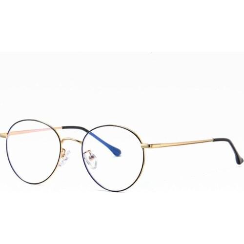 OEYEYEO Mens Healthy Eye Protection And Blue Light Proof Eyewear Womens Popular Metal Eyeglasses Oval Full Frame Glasses