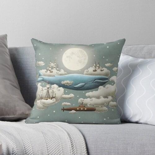 Ocean Meets Sky Throw Pillow Cushion Cover Polyester throw pillows case on sofa home living room car seat decor 45x45cm