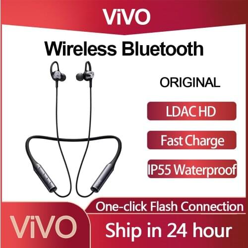 Original ViVO Wireless Bluetooth Sports Earphones LDAC HD Fast Charge One-click Connect IP55 Waterproof Headsets with Mic