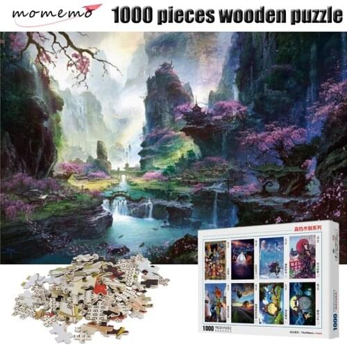 MOMEMO 50CM*75CM Mountain 1000 Pieces Wooden Puzzle Adults Landscape Figure Puzzle Assembling Toys 1000 Pieces Puzzle Game Toys