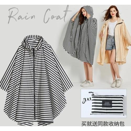 Adult Cape Cloak Raincoat Lightweight Windbreaker Poncho Cycling Hiking Large Size Male And Female Couple Striped Windbreaker