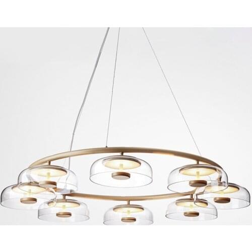 Post-modern minimalist chandelier creative luxury living room restaurant copper lamps Nordic personality light in the bedroom