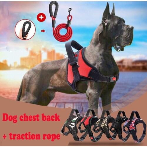 Dog Adjustable Harness with Leash Set Cat Harness Vest Reflective and Breathable for Small and Large Dog Harness Vest