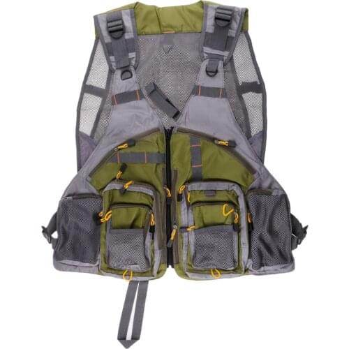 Oxford Fishing Mesh Vest Adjustable Outdoor Camping Hunting Chest Bag Jacket Free Size