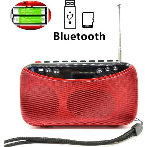 Subwoofer Bluetooth-Compatible Speaker FM Radio MP3 Music Player Portable Radio Receiver Speaker Support TF Card USB Disk