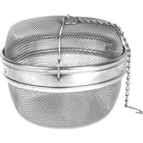 Tea infuser stainless steel spice strainer colander 13cm herb fine mesh basket locked hotpot ball skimmer wine home brewing beer