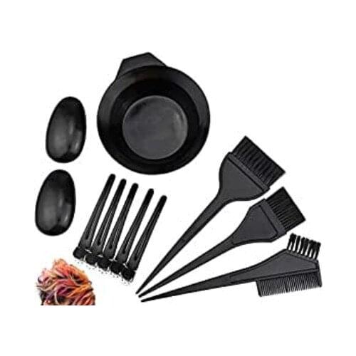 Six-piece set of hairdressing tools hair dye bowl, large brush small brush, secondary comb, hair dye brush oil bowl clip