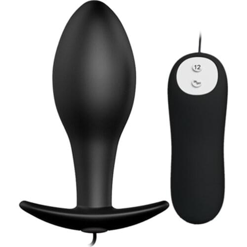 Adaner 12 Speed Silicone Vibrating Anal Plug Butt Plug Anal Vibrator G Spot Vibrator Sex Toys for Women Men Sex Products