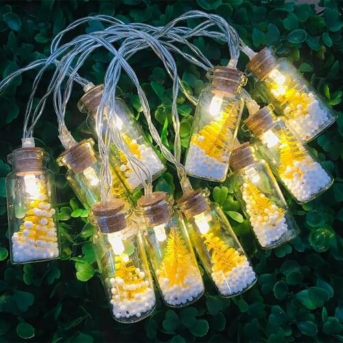 Creative Battery Operated Froth Pine Drift Bottle String Lights 10LEDS For Party Bedroom Or Indoor And Outdoor Wedding Christmas