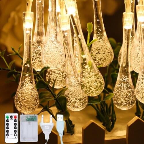 Bubble Drop Garland Led String Lights Christmas Halloween Bedroom Decor Fairy Garden Lamp Chain Hoilday Wedding Party Outdoor