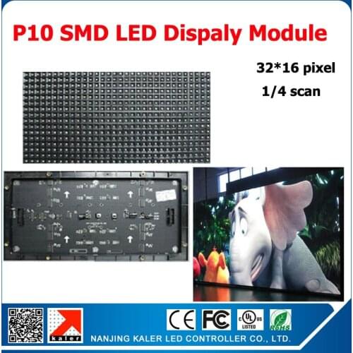 Kaler 320*160mm 32*16pixels 1/4 scan P10 indoor full color led module 1R1G1B 3in1 led video display led sign panel