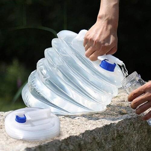 5/10/15L Water Bucket Foldable Car Water Storage Bag Bottle Container Outdoor BBQ Camping Hiking Water Pail