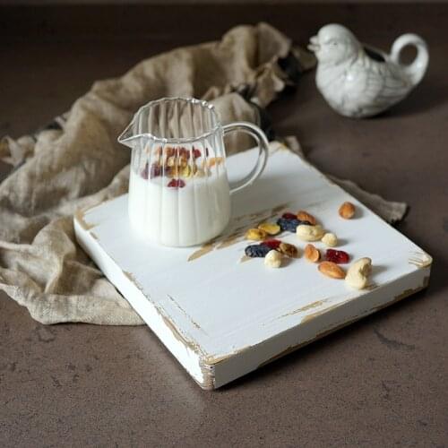Vintage Wooden Board White Peeling Style Storage Tray Retro Photography Props Europe Style Home Decor Bread/Desserts Plate