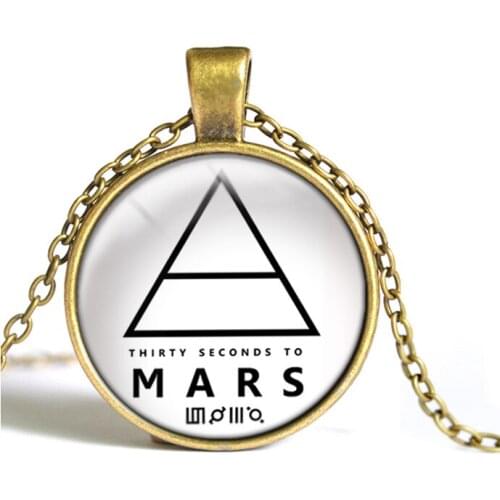 Euro-American Movie 30 Seconds To the Mars Logo Pendant Vintage Statment Choker Necklace Glass Cabochon Necklace 12pcs/lot