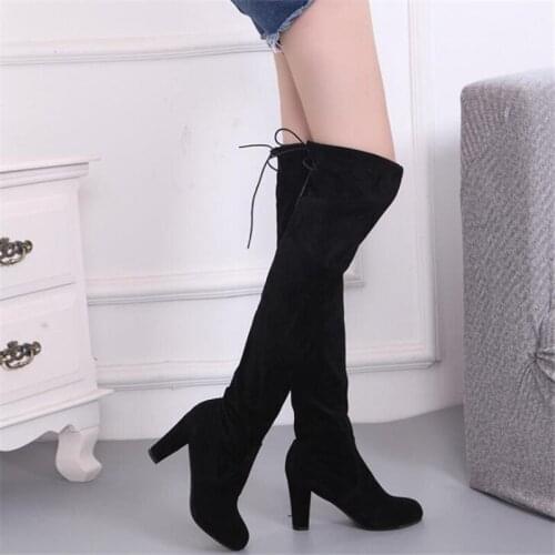 New womens boots high heel plus velvet warm the knee long tube Designer winter women boots riding fashion casual womens shoes