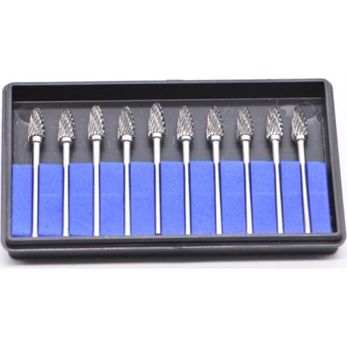 10pcs F5 Dental Grinding Heads Dentistry Equipment Tungsten Steel Carbide Burs Drills Teeth Polishing & Smoothing Dentist Tools