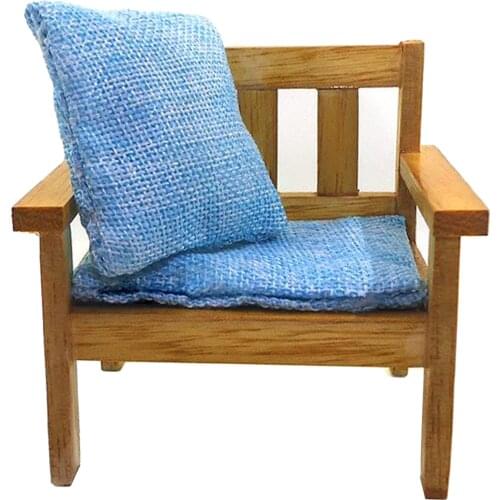 1:12 1:6 Miniature Dollhouse Furniture Sofa Arm Chair with Cushion for Doll House Kids Baby Toys Xmas Gift