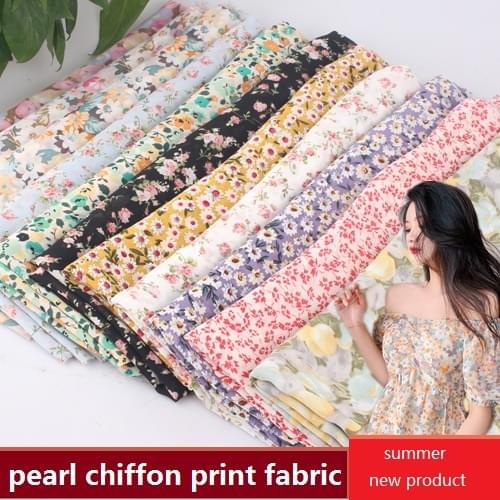 150cmx100cm Daisy Chiffon Fabric Summer French Floral Dress Clothing Fabric High-end Drape Home DIY Apparel Sewing & Fabric