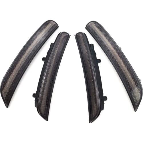 4 Pcs Set (Front＋Rear) LED Side Marker Lights Smoked Lens Lamps For Dodge Charger 2015-2018