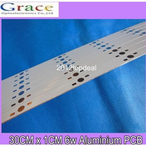5pcs 30CM x 1CM Aluminium PCB Circuit Board for 6 x 1w,3w,5w LED in Series