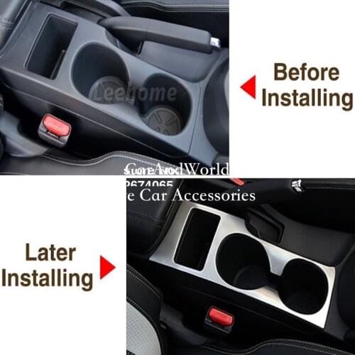 Car-styling Water Cup Holder Cover Gear Box Gearbox Panel Frame Decoration Trim ABS Chrome For Nissan Qashqai J11 2015-2017