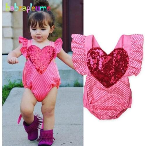 Babzapleume Summer Newborn Clothes One Piece First Birthday Twins Baby Clothing Fashion Sleeveless Heart Infant Bodysuits BC1323
