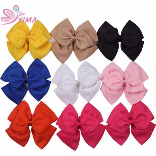 XIMA 8pcs/lot 6''Grosgrain Hair Bow with Clip Fashion Big Double Ribbon Hairpins for Kids Teens Children Women Hair Accessories