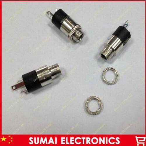 Free shipping PJK-392 50pcs New 3.5mm Audio Jack,Laptop Headphone connector jack With screw thread