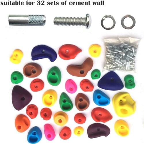 Children Outdoor Climbing Accessories Mixed Color Rock Climbing Wall Stones Hand Feet Holds Grip Hardware Kits Install On Wall