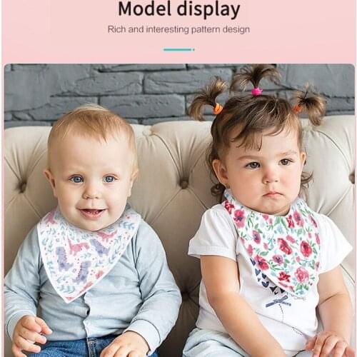 Baby Bib Cotton Gauze Triangle Scarf Newborn Cartoon Saliva Towel Waterproof Bib Skin-friendly Soft Cotton Headscarf