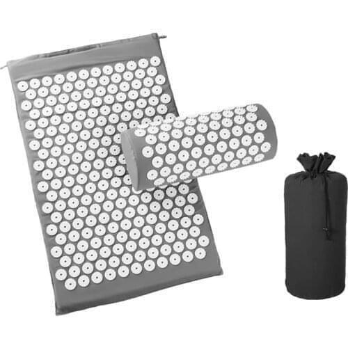 Yoga Acupressure Mat Sensi Massage Mat Pillow Set Applicator for Neck Foot Yoga Mat with Needle Back Massager Cushion Pad