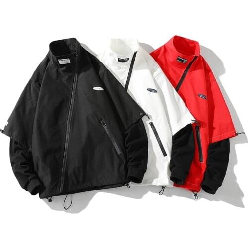 OverSize 7XL Hip Hop Patchwork Streetwear Mens Jacket Casual Zipper Stand Collar Bomber Jacket Japanese Outerwear Jackets Coats