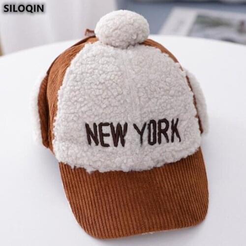 SILOQIN Trend Childrens Hat New Fashion Winter And Autumn Warmth Embroidery Letter Hats Snapback Baseball Cap Adjustable
