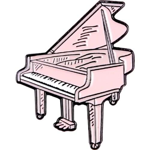 Cartoon piano pin alloy piano brooch clothing accessories wholesale For Women