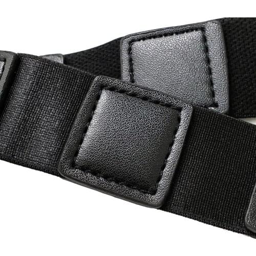 Non-Slip Shirt Belt with Adjustable Buckle Stay Shirt for Women Man Black