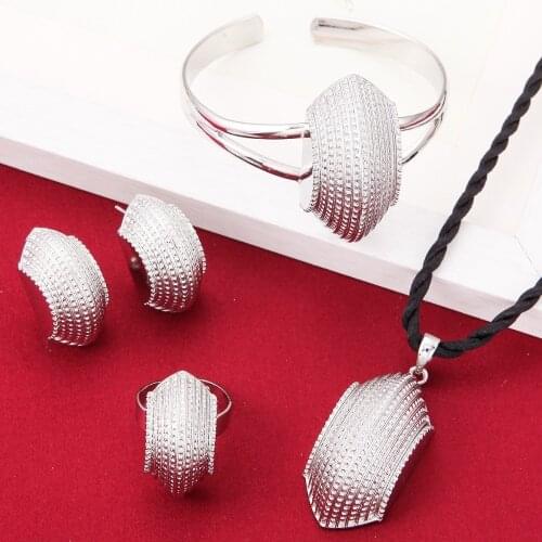 New Ethiopian Cross Jewelry Sets Silver Plated Fashion African Traditional Set