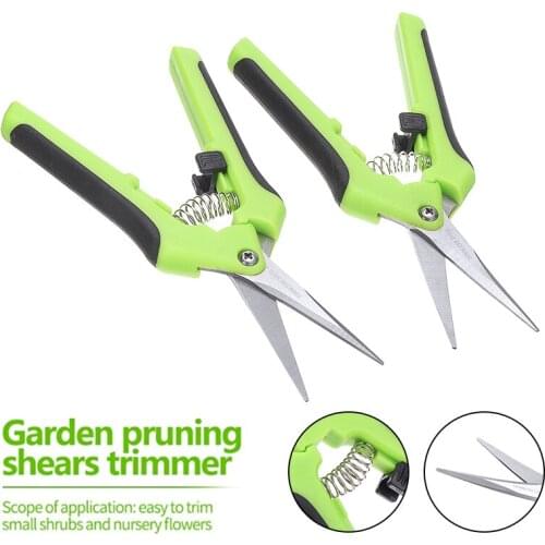 Elbow Straight Garden Pruning Shears Stainless Steel Fruit Picking Scissors Household Potted Trim Weed Branches Gardening Tools