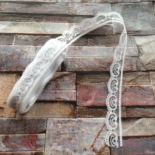 Wholesale 10 yards Pretty 22mm Width White and Silver Lace Ribbon Embroidery Lace DIY Jewelry Decoration Clothing Accessories