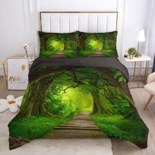 Landscape Duvet cover set 240x220 200x200 Bedding set Twin Queen King Double Bed linens Quilt cover Bedclothes tree