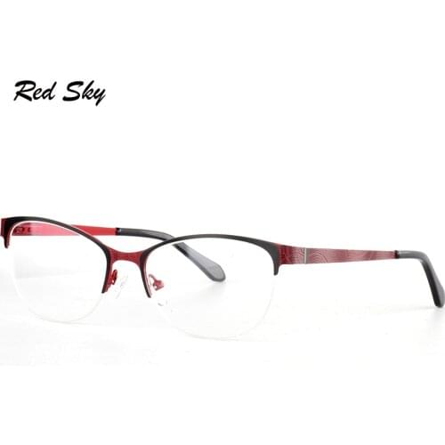 Semi-Frame Optical Metal Glasses Frame Women Stainless Steel Half Frame Prescription Myopia Presbyopia Spectacels Frame