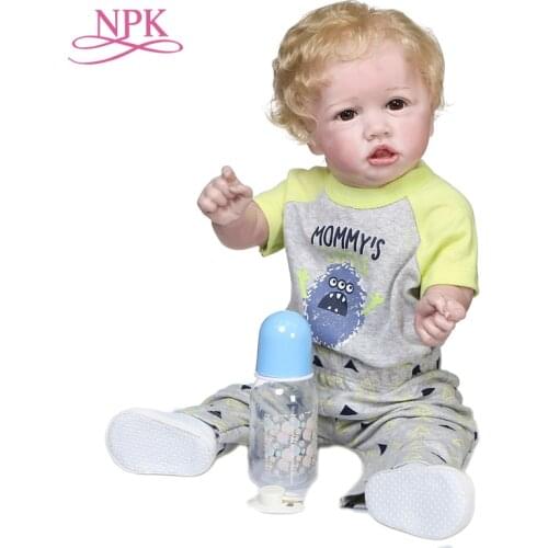 NPK 55CM 22inch popular reborn Saskia bebe doll reborn toddler baby in long dress handmade collectible art doll bath toy