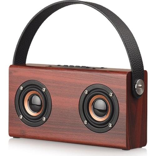 Portable Retro Outdoor Speaker Wireless Bluetooth Speakers Phone Function Audio Home Stereo Music Bass Wooden Speaker Gift
