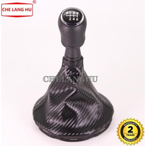For VW T5 Transporter Multivan Caravelle 2003 2004 2005 2006 2007 2008 2009 car 6 Speed Gear Shift Stick Knob Level With Leather