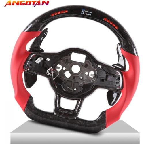 Steering Wheel Fit For Volkswagen VW GTI CC mk4 mk5 mk6 mk7 Carbon Fiber LED Modification of steering wheel