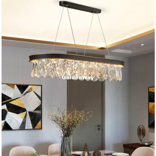 Modern Nordic Crystal Pendant D60cm K9 Crystal Light Fixture Lustres Oval Suspension Deco Lamp Crystal Lamparas for Living Room