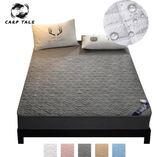 Solid color Waterproof Bed Sheet For Mattress Pad & Topper With Band Bed Protector Waterproof Mattress Protector Pad Cover