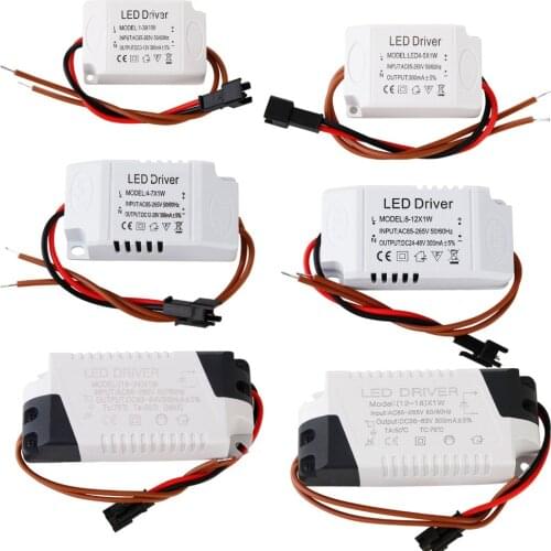 LED Constant Current Driver 85-265V 1-3W 4-5W 4-7W 8-12W 18-24W Power Supply Output 300mA External Drive For LED Downlight
