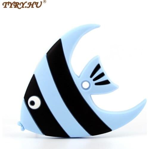 TYRY.HU Fish Silicone Teether baby Teething Toy beads DIY chew Necklace Pacifier Chain Pendant Food Grade Silicone BPA Free
